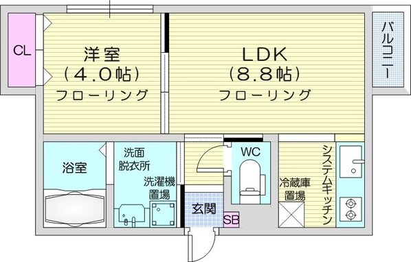 新道東駅 徒歩7分 4階の物件間取画像